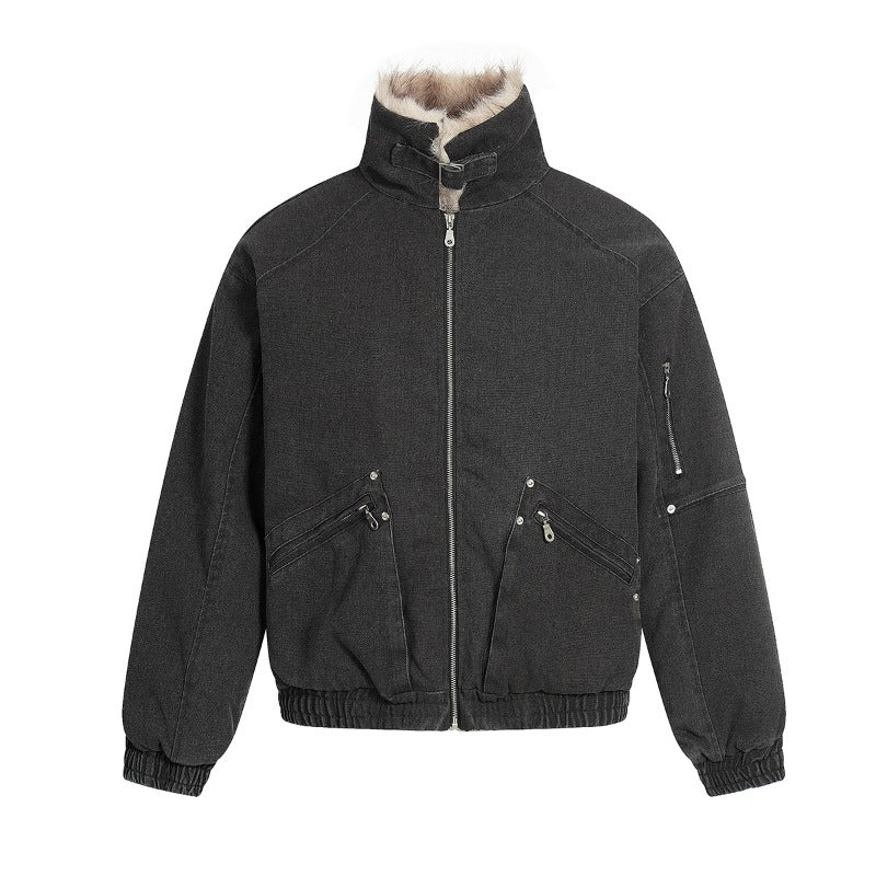 Unisex Down Jacket Men's Winter Fur Collar Padded Jacket
