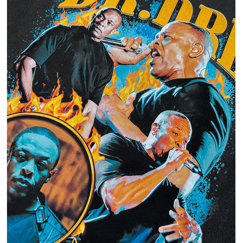Outfit streetwear vintage hip hop DrDre print short sleeve t-shirt