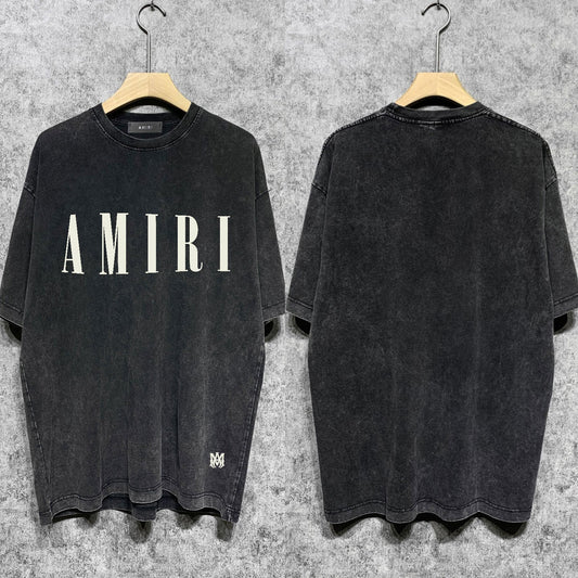 Amiri washed t-shirt letter small spider printing short sleeves