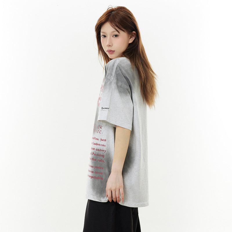Hip Hop Clothes New York Letter Print Short Sleeve T-Shirt Summer Oversize Loose Casual Top