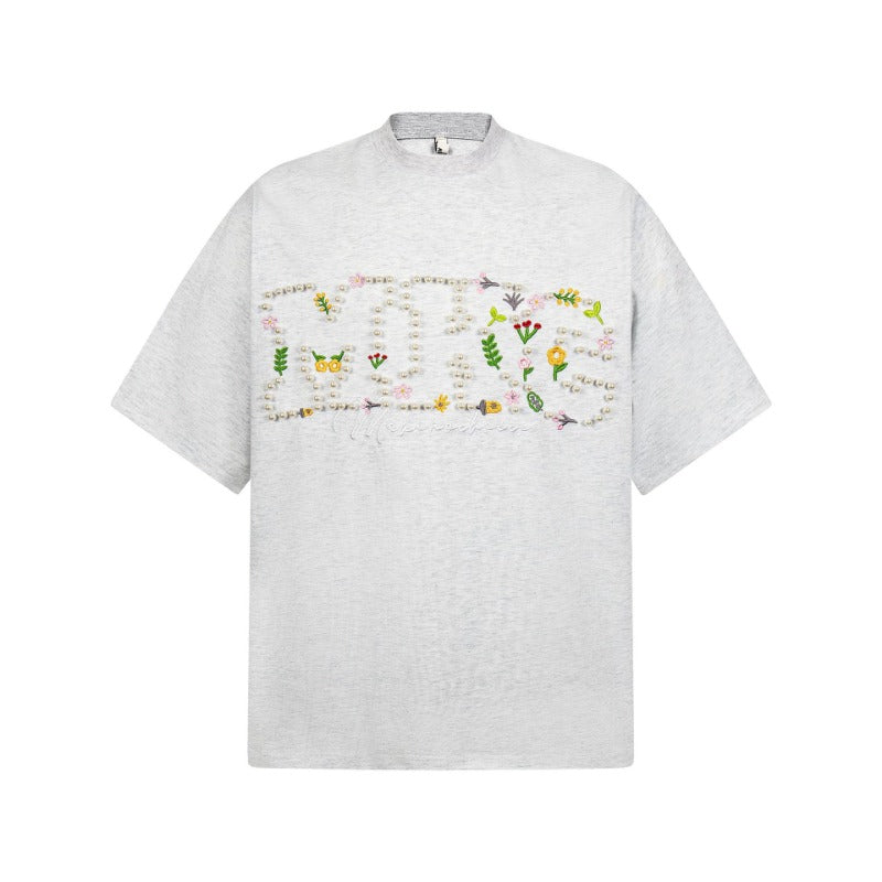 Hip hop shirt summer vintage embroidered t-shirt short sleeve