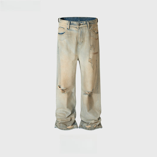 Rock Revival Jeans Straight Pants Ripped Splash Jeans