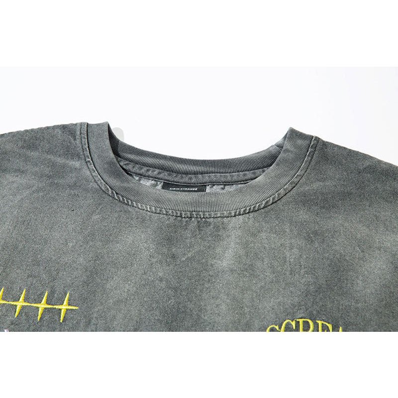 Marcas De Streetwear Denim Sweater Loose Old Casual Long Sleeve T-Shirt