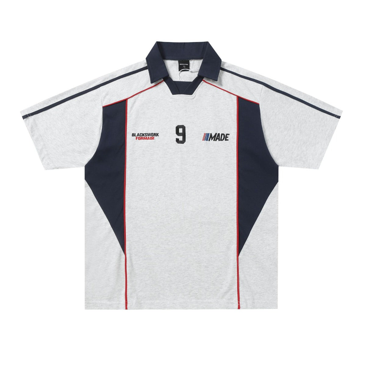 Hustle vintage summer lapel short sleeve t-shirt loose