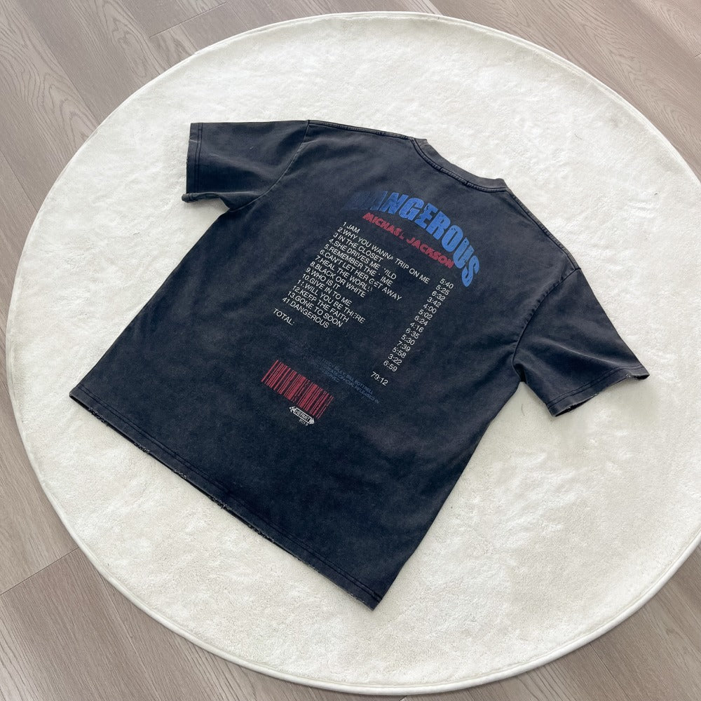 Streetwear Eua t shirt Michael spoof band print cleanfit short sleeve t-shirt