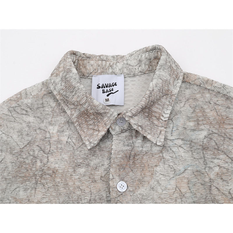 Hip Hop Shirts For Boys Short Sleeve Shirt Summer Lapel Button Up Shirt