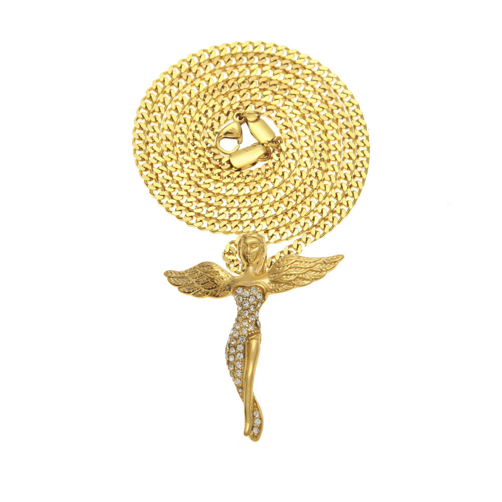 Jewelry Rhinestone 'Angel ' Necklace Angel Pieces Royalty