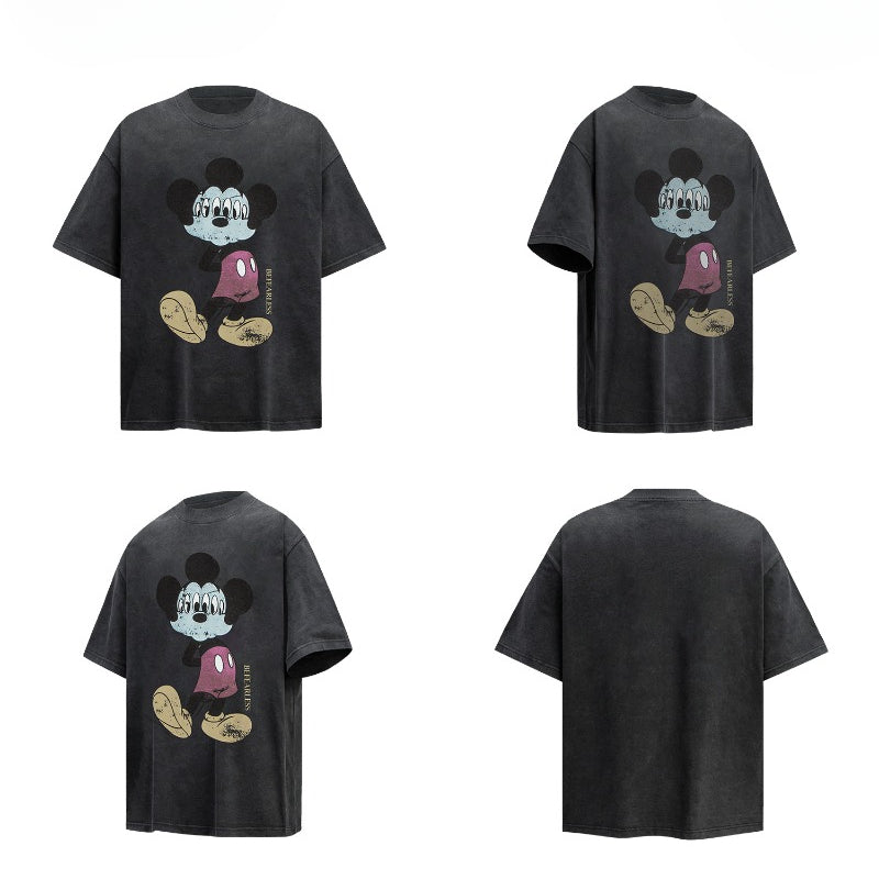 80s And 90s Vintage T Shirts Vintage Washed Funny Cartoon Short Sleeve T-Shirt