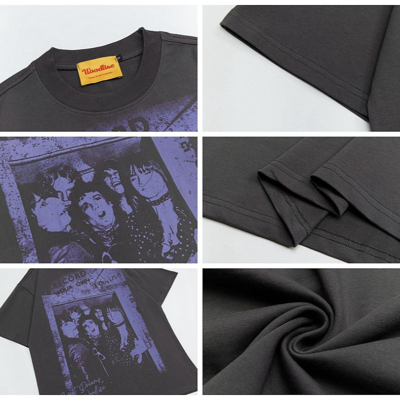 90s West Coast Hip Hop Fashion T-Shirts Vintage Old Gothic Print Crew Neck T-Shirt