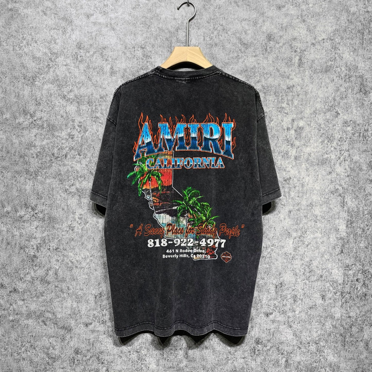 Amiri washed t-shirt flame island short sleeve