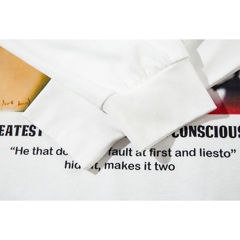 Marcas De Streetwear Vintage Figure Print Long Sleeve T-Shirt