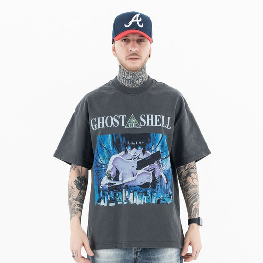 Vintage 90s Hip Hop Clothing Summer Ghost Shell 90s Short Sleeve T-Shirt