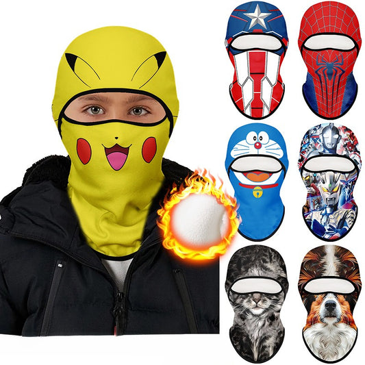 Cycling Windproof Hood Winter Children's Fleece Mask Warm Windproof Face Protection