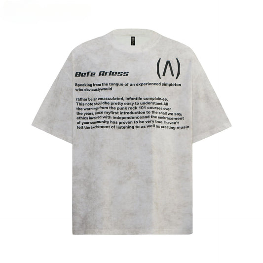 80s And 90s Vintage T Shirts Letter Tie-Dye Short Sleeve Summer Loose Men and Women