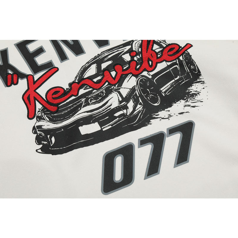 Streetwear Hoodie Racing Print Hooded Sweater Loose Hoodie Jacket