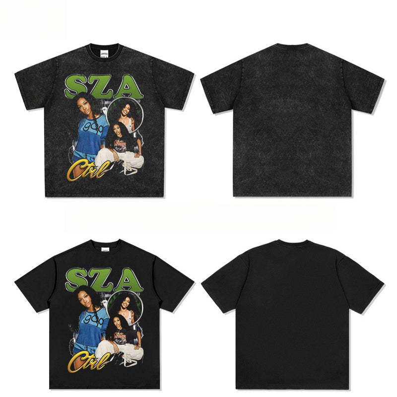 New york hip hop shop vintage sza print short sleeve t-shirt