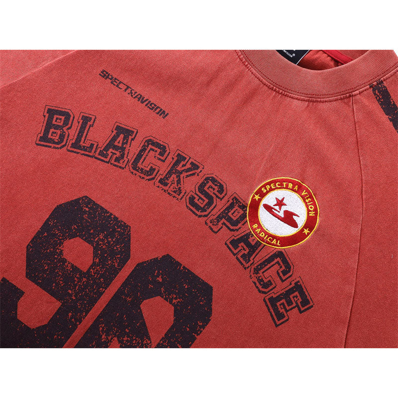 Casual Street Wear Vintage Old Short Sleeve Top T-Shirt