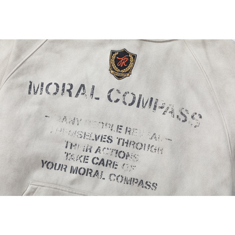 Streetwear Hoodie Vintage Make Old Alphabet Print Hooded Sweater Hip Hop Oversize