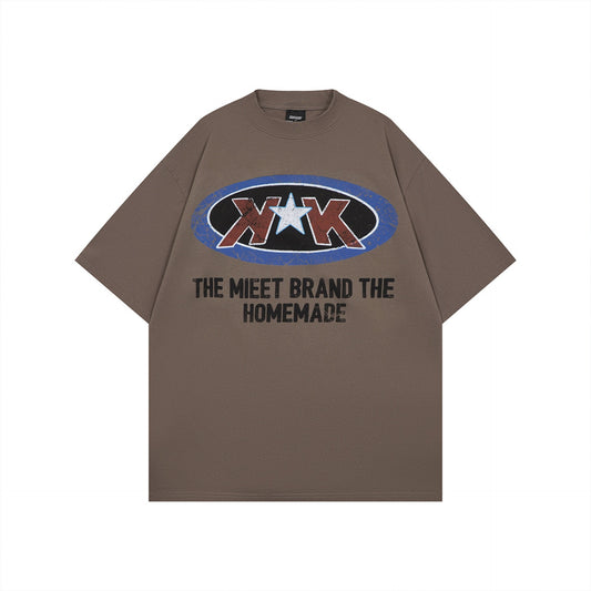 1990 Fashion T-Shirt Summer Wash T-Shirt Retro Short Sleeve T-Shirt