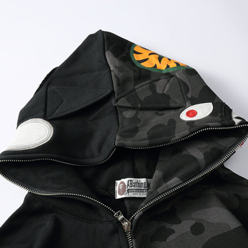 Ape Hoodie Camo Batman Zip Fleece Hooded Cardigan Shark Head Sweater Jacket