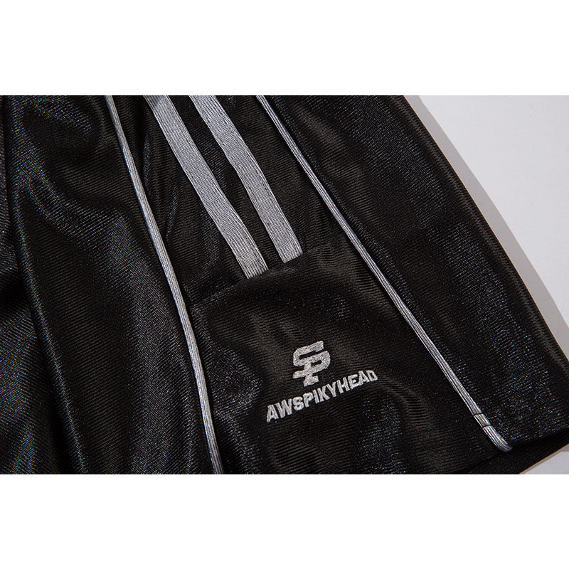 Marcas De Streetwear Vintage Sport Three-Bar Letter Print Ball Jacket Short Sleeve T-Shirt
