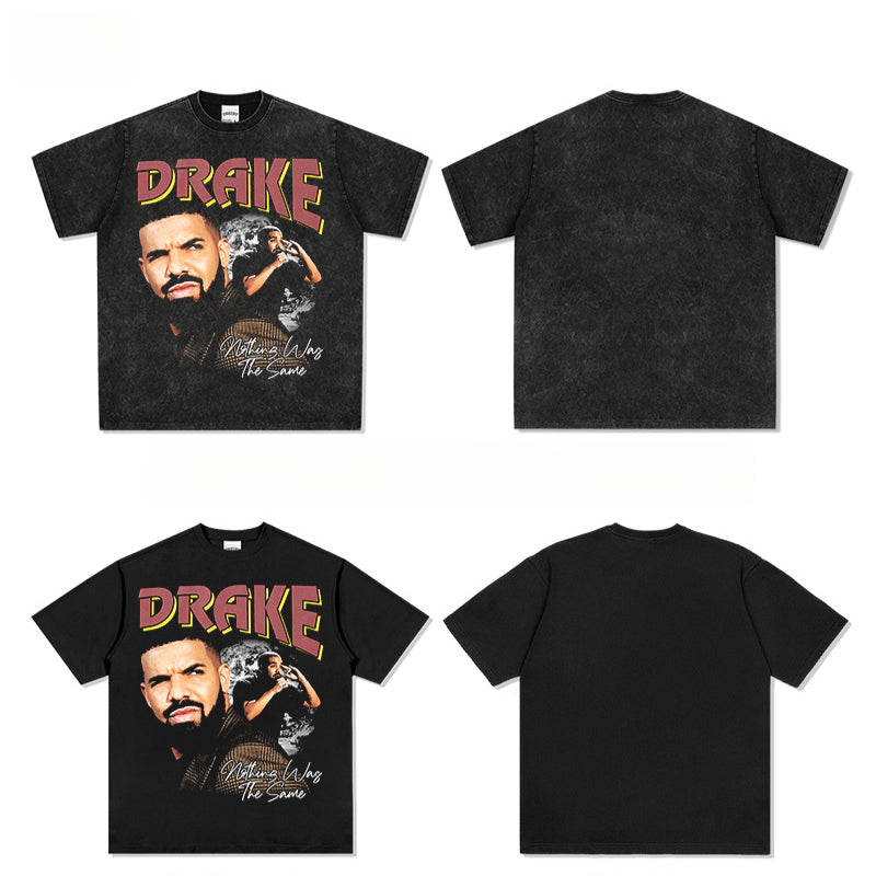 Cool t rapper vintage Drake print hip hop short sleeve t-shirt vintage