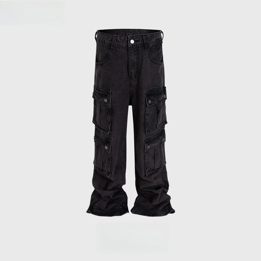 Rock Revival Jeans Long Pants Multi-Pocket Wide-Foot Jeans