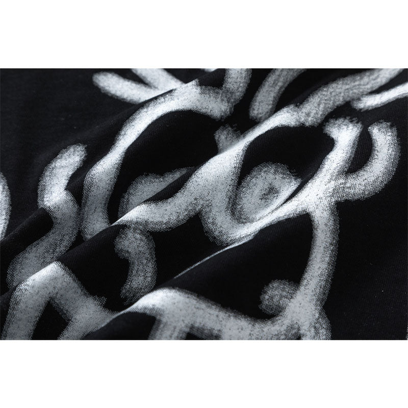 Vintage Tišö Rt Graffiti Crew Neck Short Sleeve T-Shirt Summer Loose Casual Top