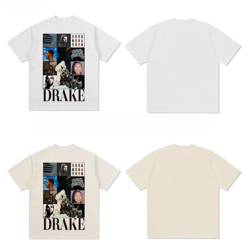New york hip hop shop vintage hip hop DRAKE Drake SSS4U print short sleeve t-shirt