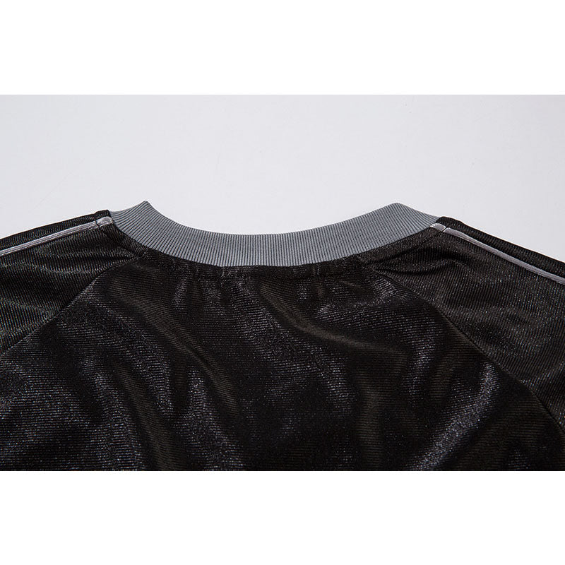 Marcas De Streetwear Vintage Sport Three-Bar Letter Print Ball Jacket Short Sleeve T-Shirt