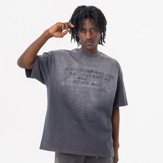 Vic Streetwear summer gradual change round neck short sleeve T-shirt