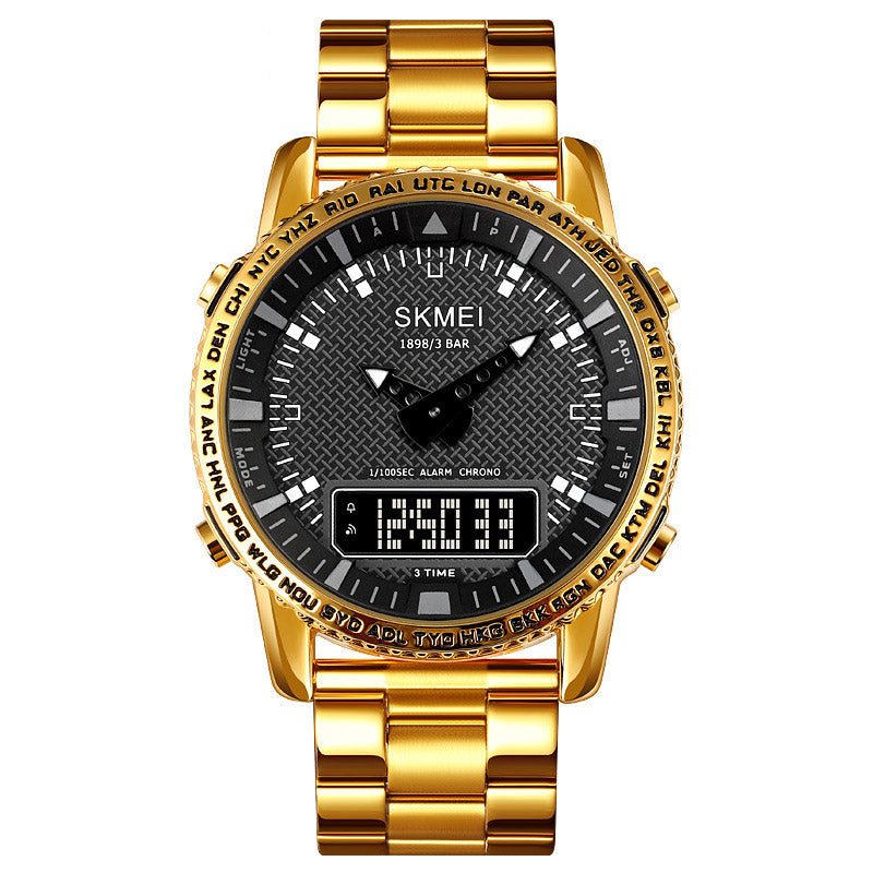 Analog-Digital Watch Outdoor Sports Waterproof Student Electronic Watch