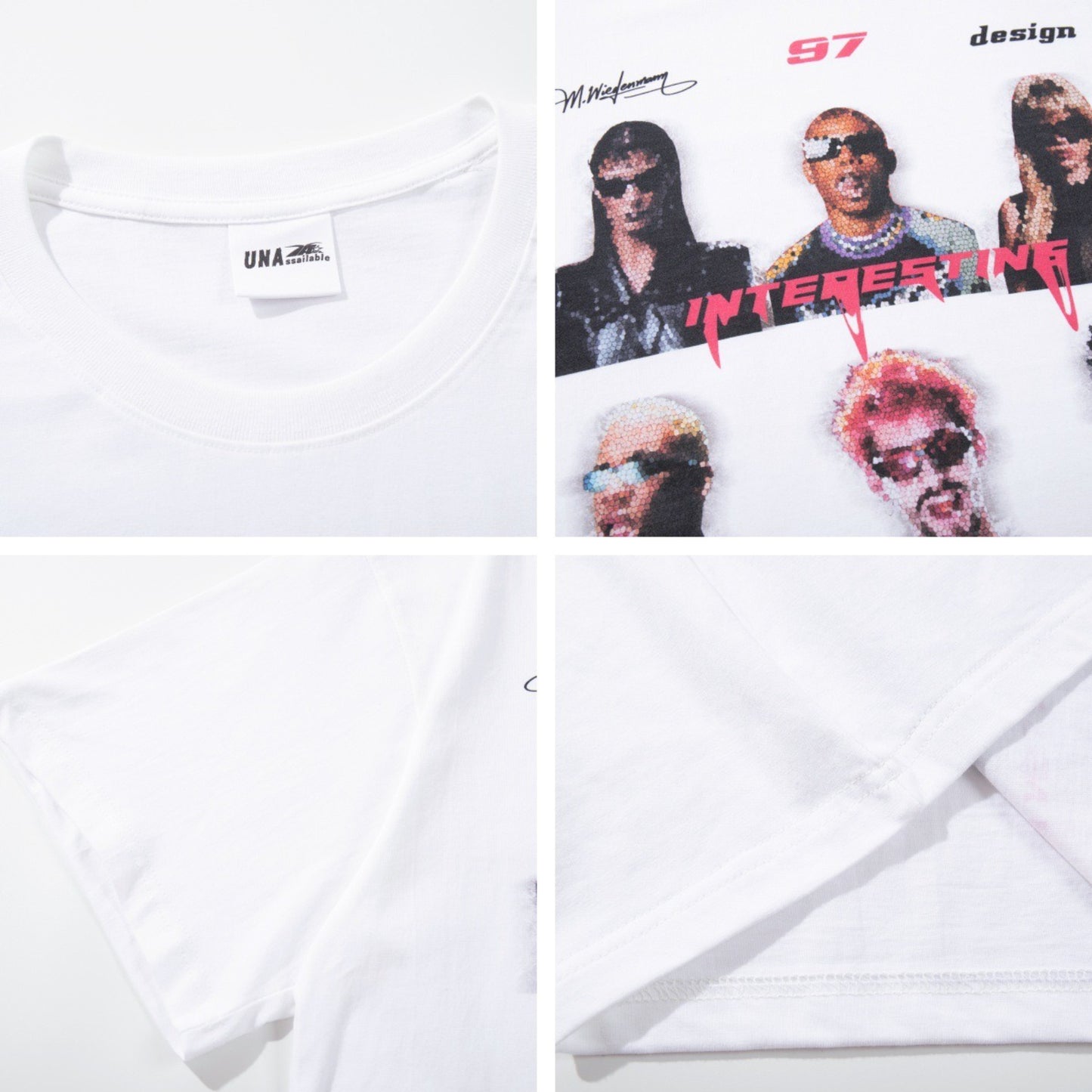 USA Vintage T-Shirt Hip Hop Vintage Character Print Male Summer Loose