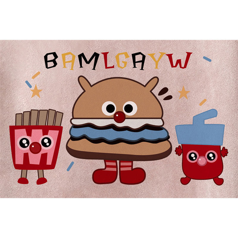US drip outfits summer vintage burger print casual loose short sleeve T-Shirts