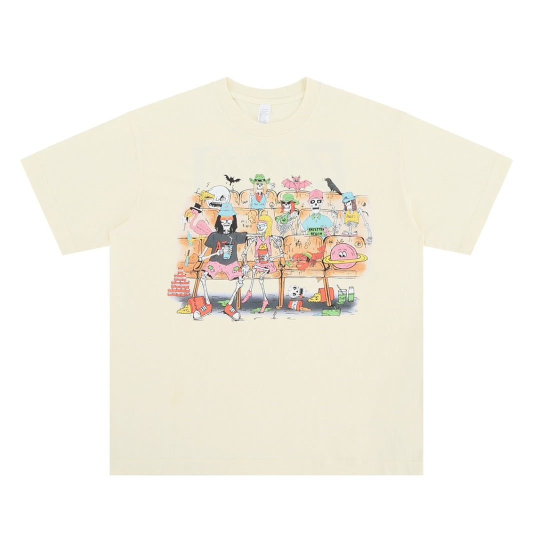 Vintage 90s Hip Hop Clothing Summer Loose Casual Short Sleeve T-Shirt