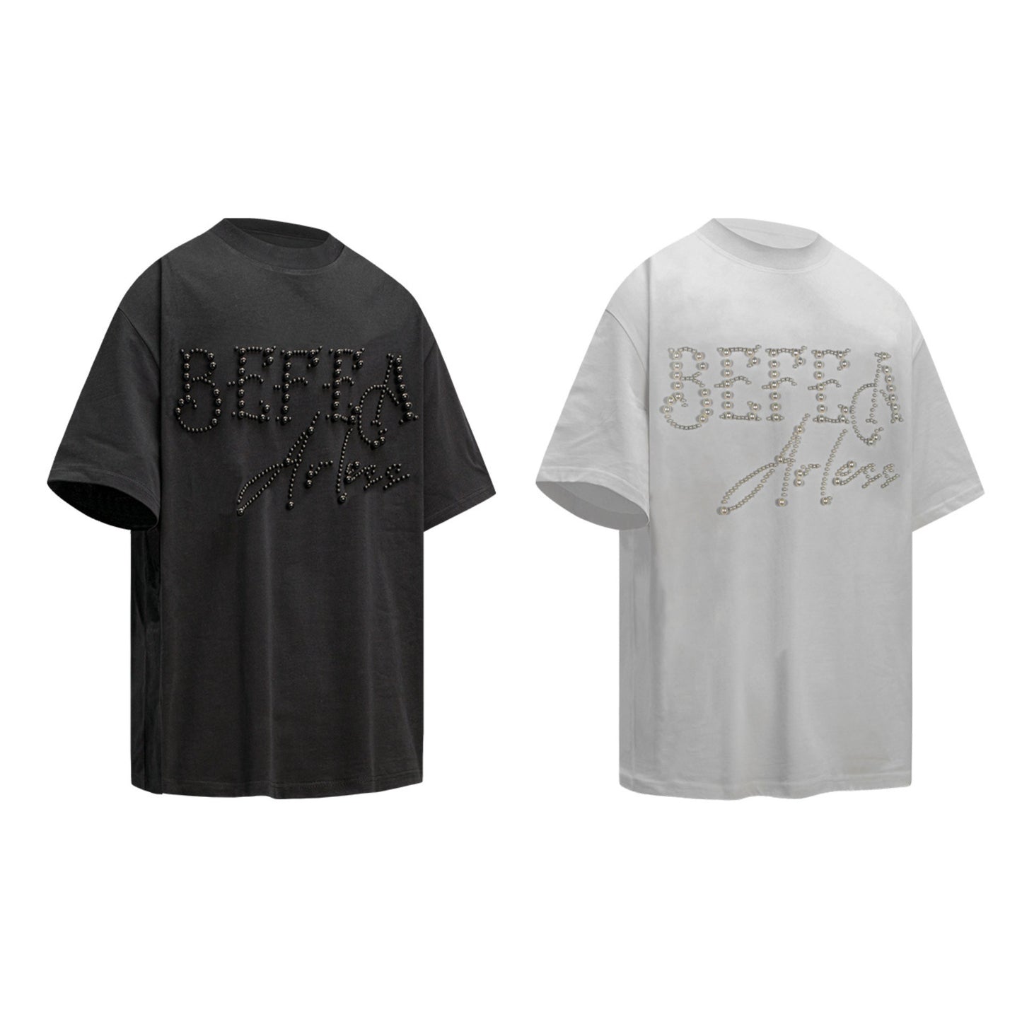 Unisex T-shirts Summer Bead Pattern Men's Loose Short Sleeve T-Shirt