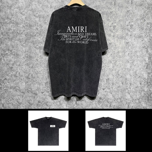 Amiri washed t-shirt hollywood artistic word printing short sleeve