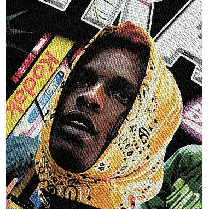 Streetwear masculino ASAP A $AP ROCKY hip hop t-shirt short sleeve