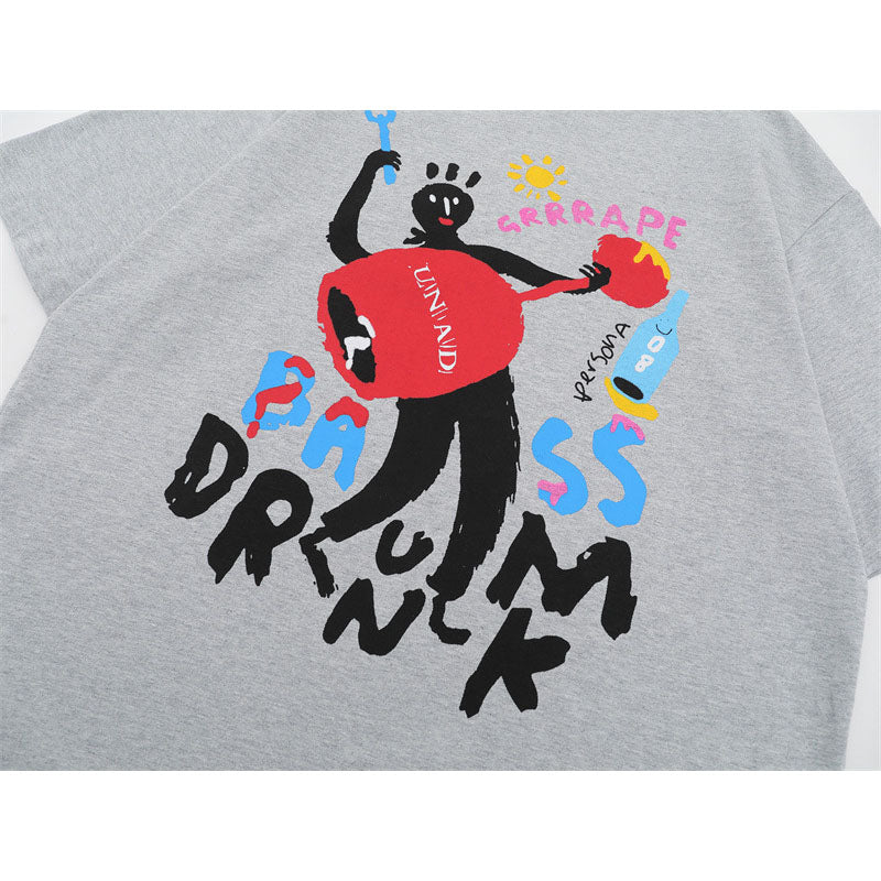 US drip outfits Summer Vintage Casual Loose Short Sleeve T-Shirts