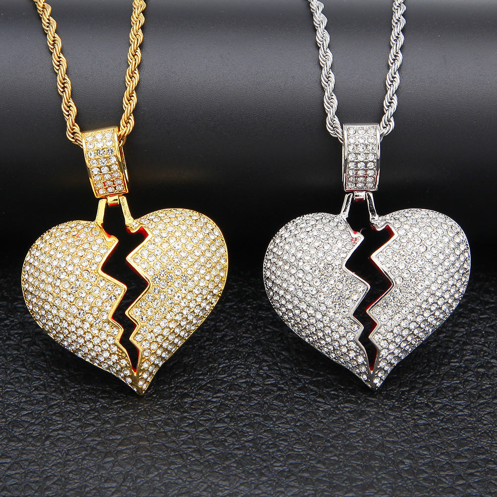 Jewelry Diamond Cracked Heart Pendant St. Valentine's lightning