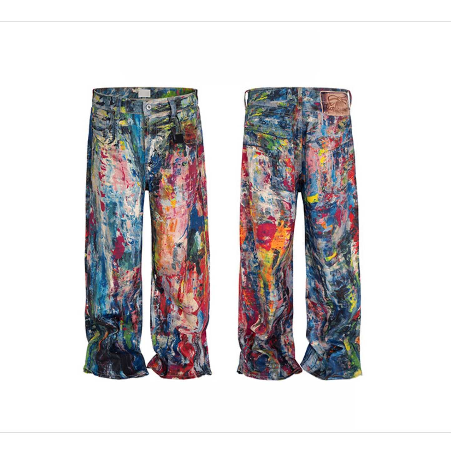 Rock Revival Jeans Rainbow Oil Painter Jeans Men's Straight Pants