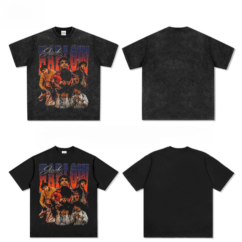 Marcas streetwear usa hip hop jack harlow print short sleeve t-shirt