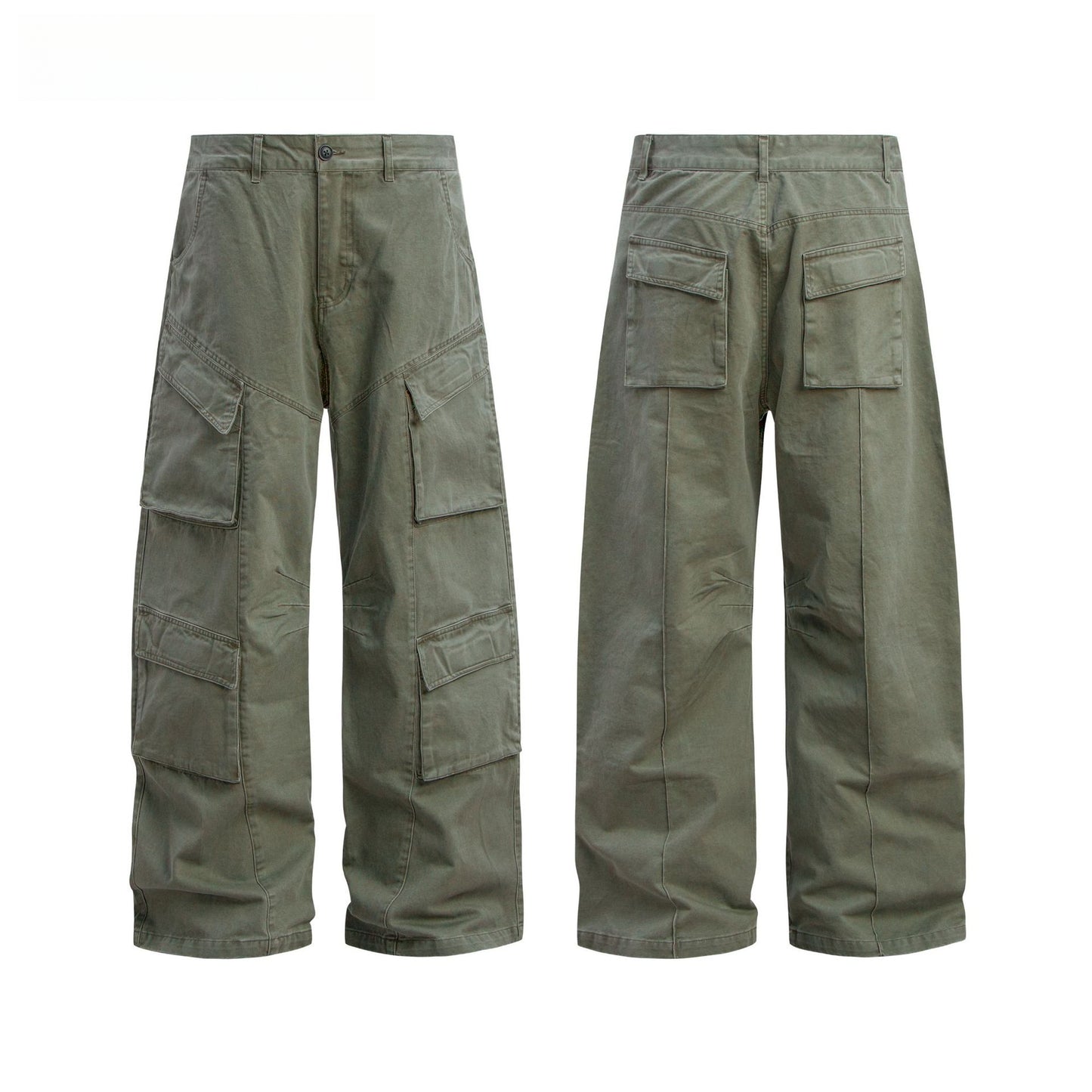 Hip Hop Pants For Boys Vintage Washed Old Overalls Loose Casual Pants