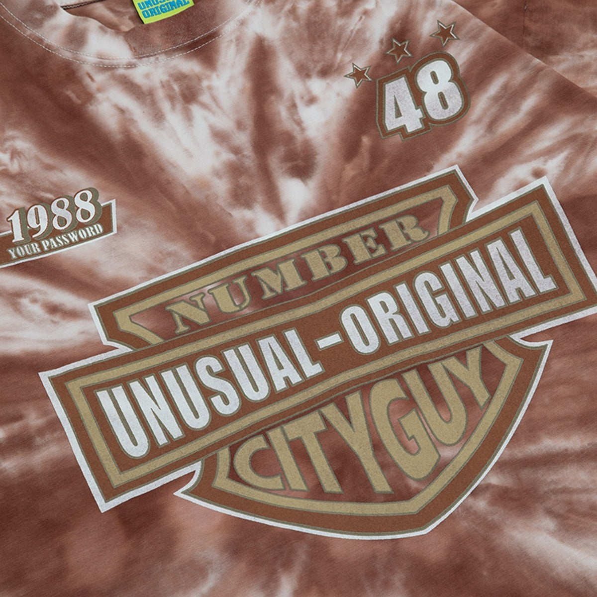 90s West Coast Hip Hop Fashion T Shirts Tie-dye Alphabet Vintage Washed Half Sleeve tee