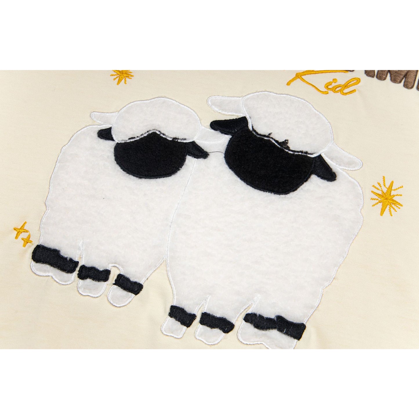 New York Hip Hop Style Vintage Lamb Embroidered Short Sleeve T-Shirt Summer Oversize Top