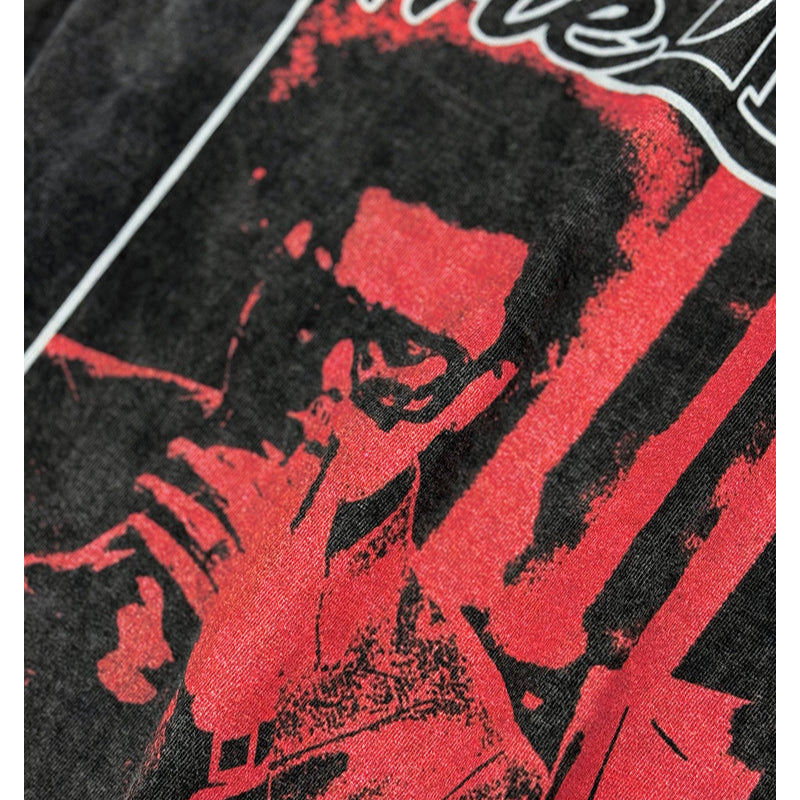 New york hip hop shop weeknd print short sleeve hip hop loose t shirt