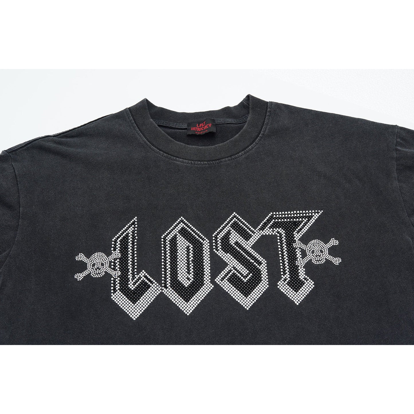 Lost Intricacy T-Shirt Skull Wash Casual Short Sleeve T-Shirt