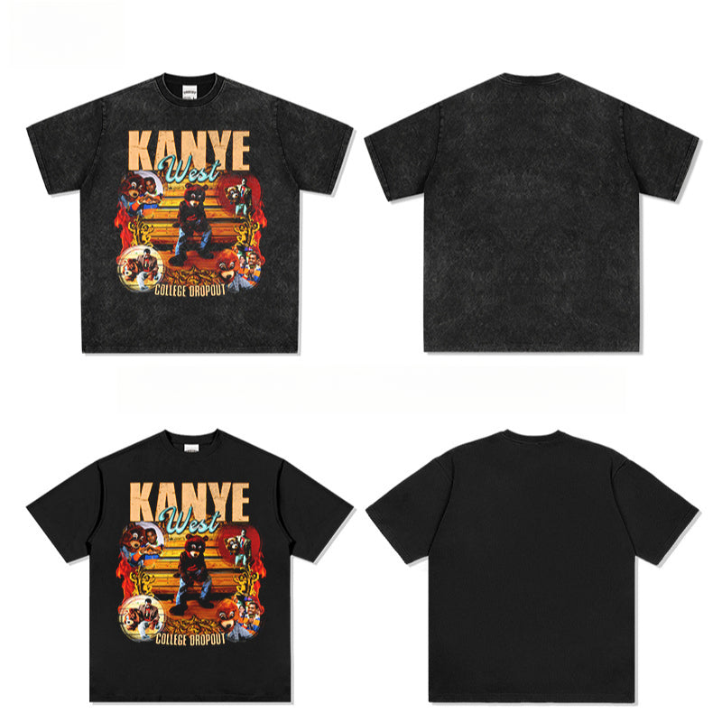 New york hip hop shop vintage hip hop kanye west print short sleeve t shirt