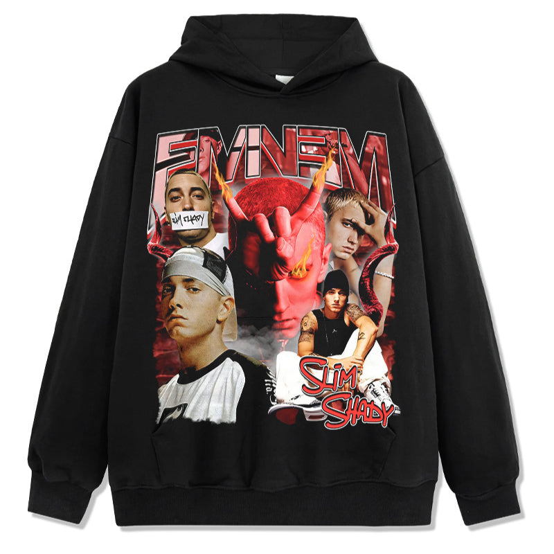 Marcas streetwear usa vintage emminem print batik hooded sweater