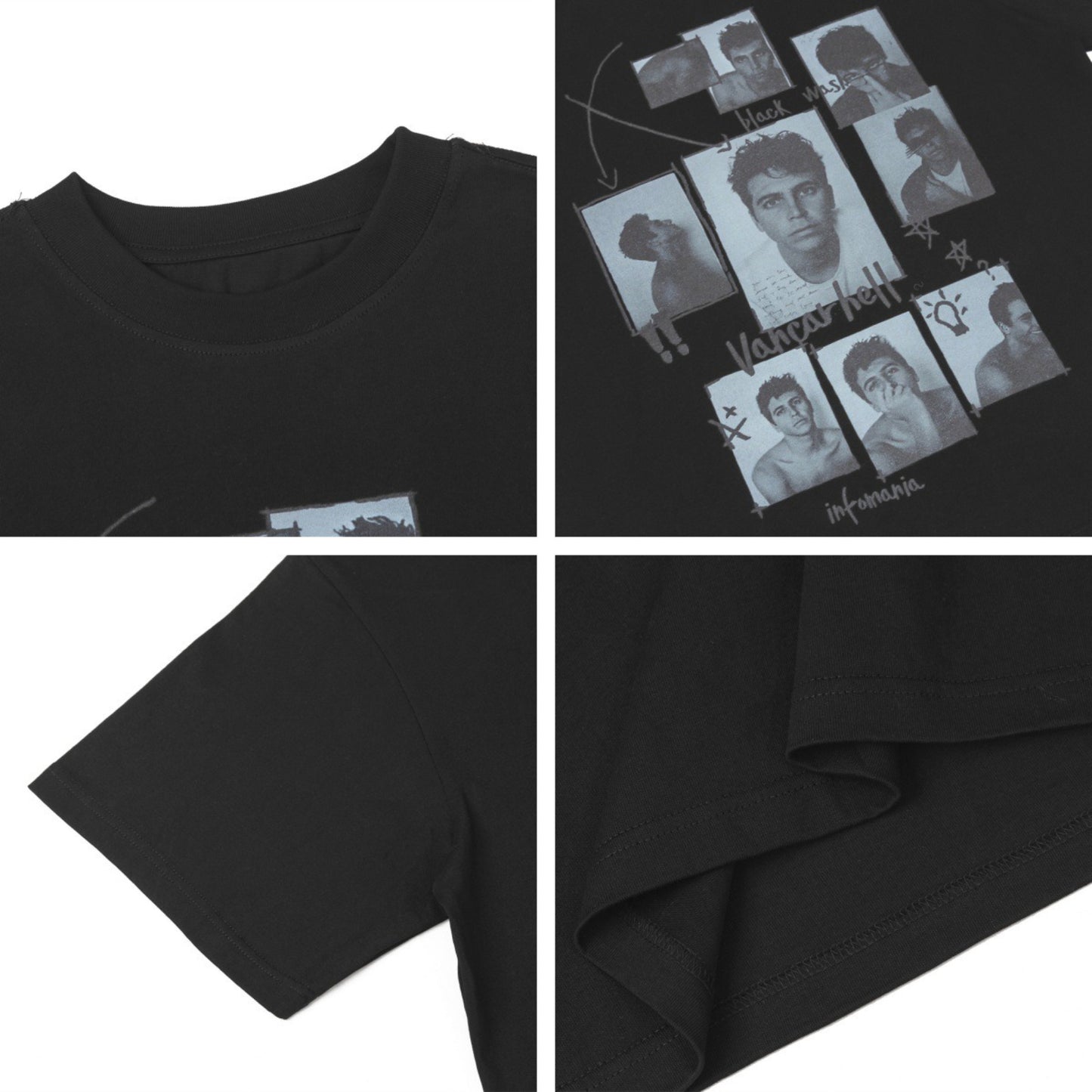 USA Vintage T-Shirt Portrait Print Men's Summer Loose